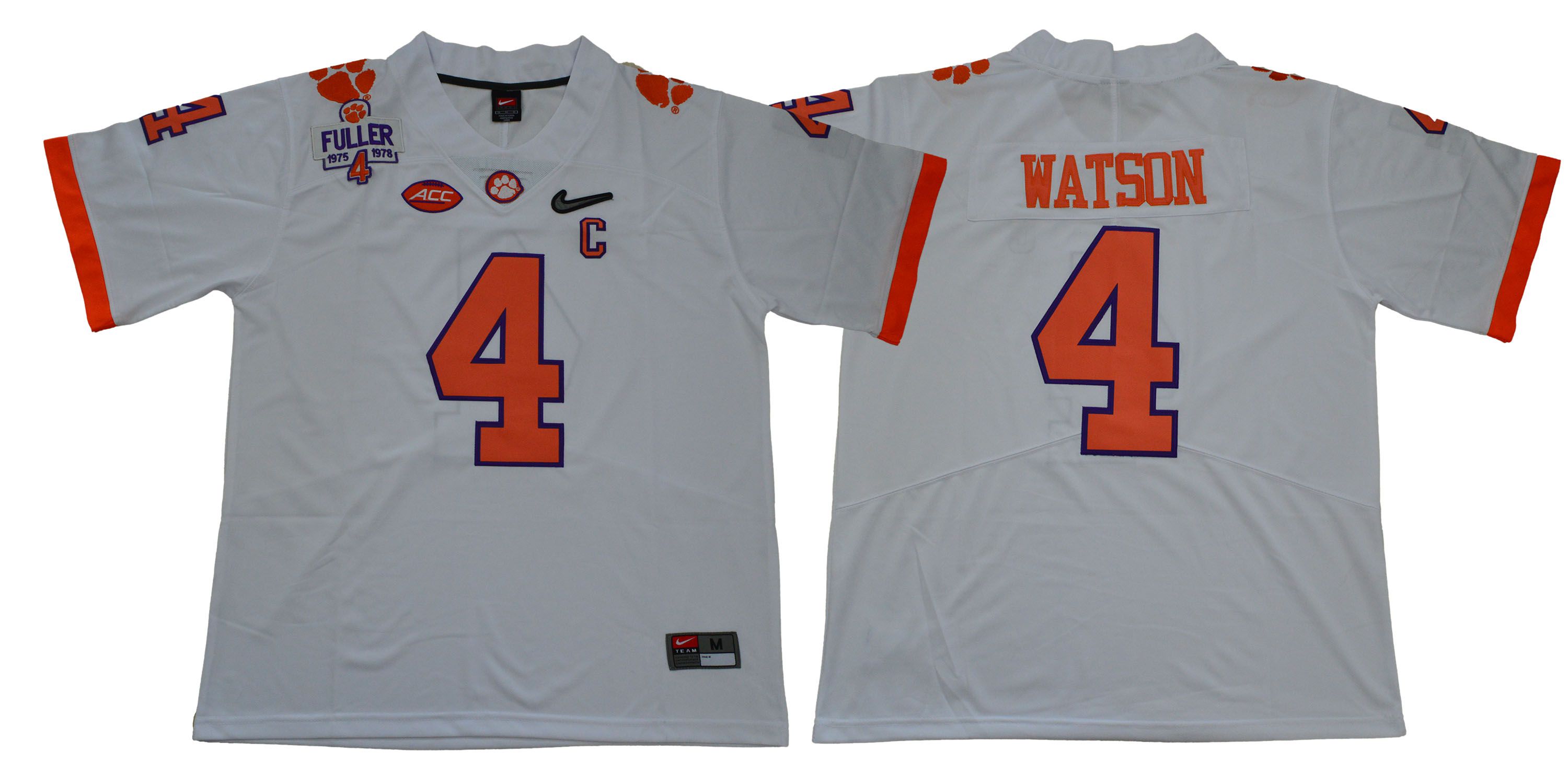 Men Clemson Tigers #4 Watson White Diamonds NCAA Jerseys